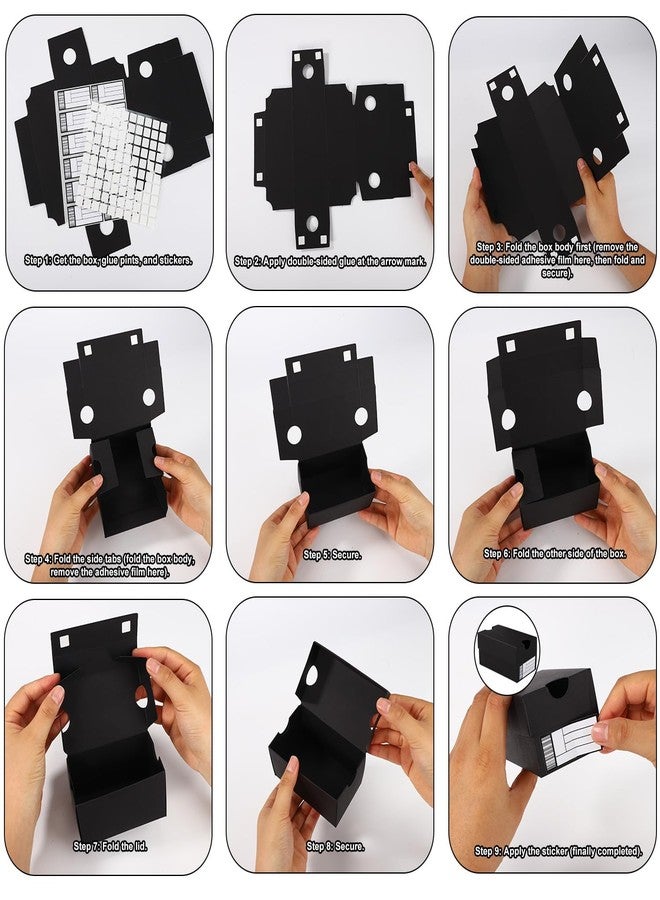 Fukaisu 24 علبة هدايا صغيرة على شكل أحذية لتوزيعات الحفلات، 4×2.4×2 بوصة/10×6×5 سم، علبة هدايا كرتونية صغيرة مرحة للحفلات مع ملصقات قابلة للتعديل للحلوى والبسكويت والوجبات الخفيفة (أحمر وأسود) - Image 3
